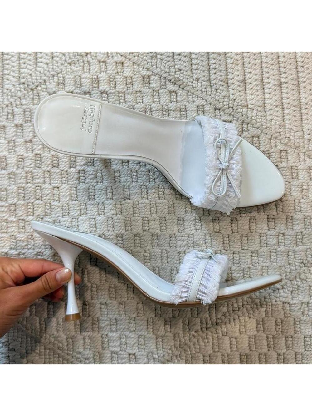 Jeffrey Campbell Cinnamon Stiletto Sandals in White